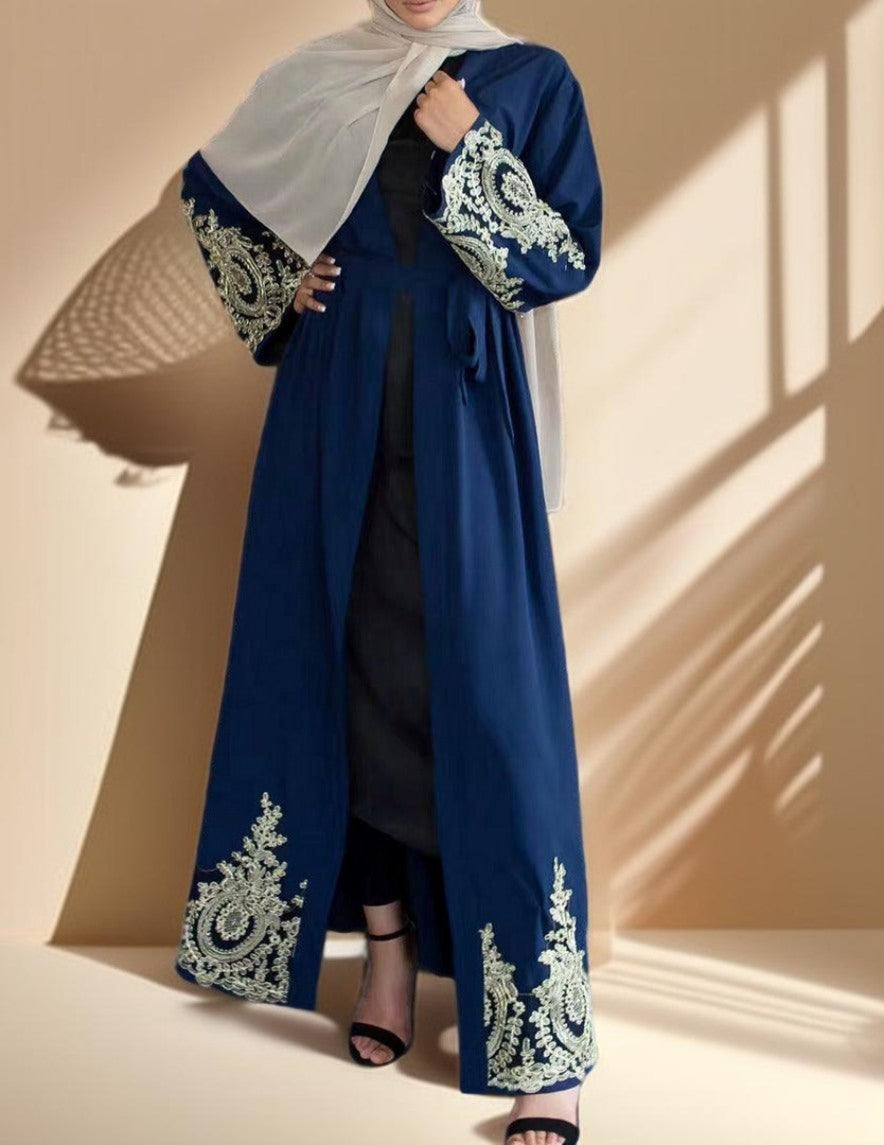Gold lace ramadan abaya - Try Modest Limited 