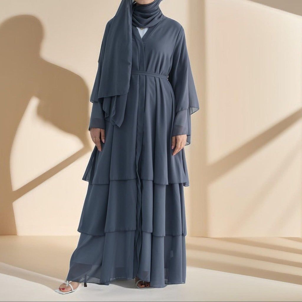 Zayna Three-Layer Chiffon Abaya - Try Modest Limited