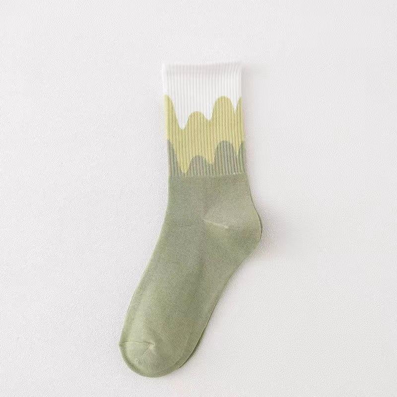 Ice Cream Color Matching Mid-tube warm Socks - Try Modest Limited 