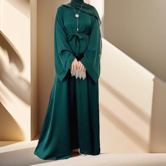 Lightweight plain abaya with long sleeves - Try Modest Limited 