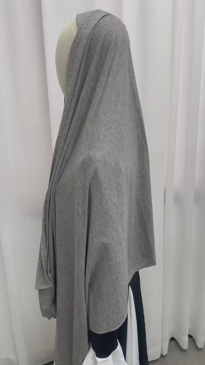 Hijab in jersey di bambù OEKO-TEX® grigio mélange