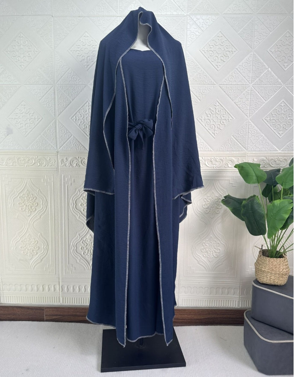 Abaya Cardigan With Inner Wear Dress - Try Modest Limited