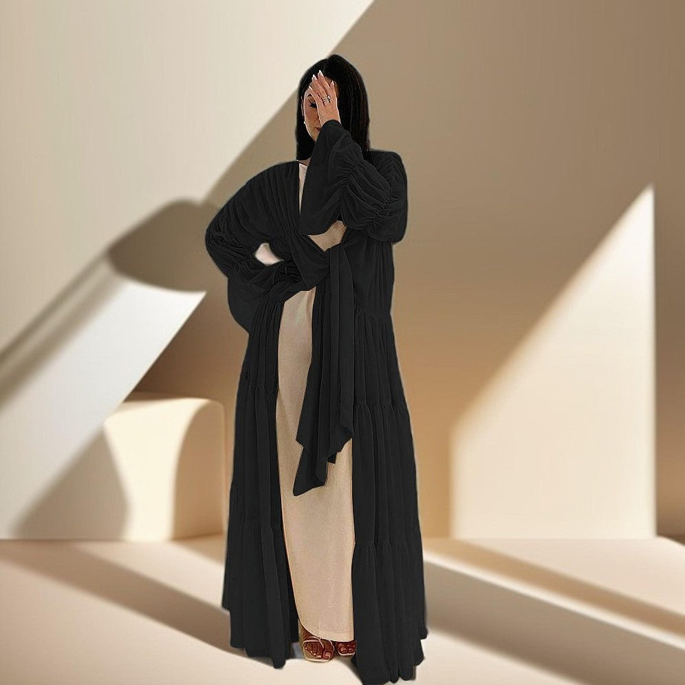 Ruffles abaya throw over - Try Modest Limited 