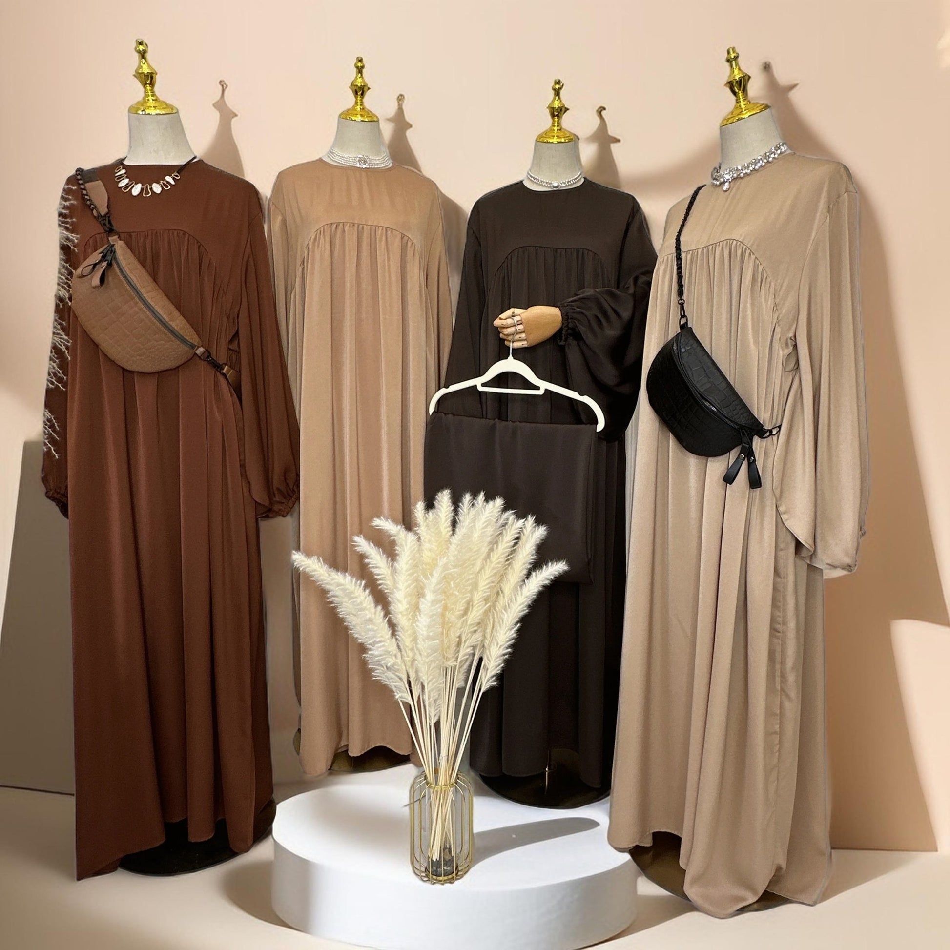 Shimmery Abaya Dress with Loose Fit - Try Modest Limited 