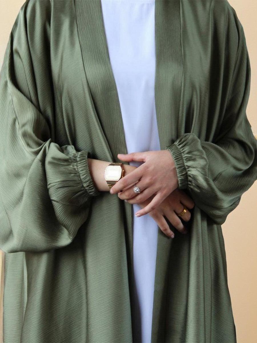 Casual Elegant Women's Belt Style Silky Kimono-Muslim abaya - Try Modest Limited 