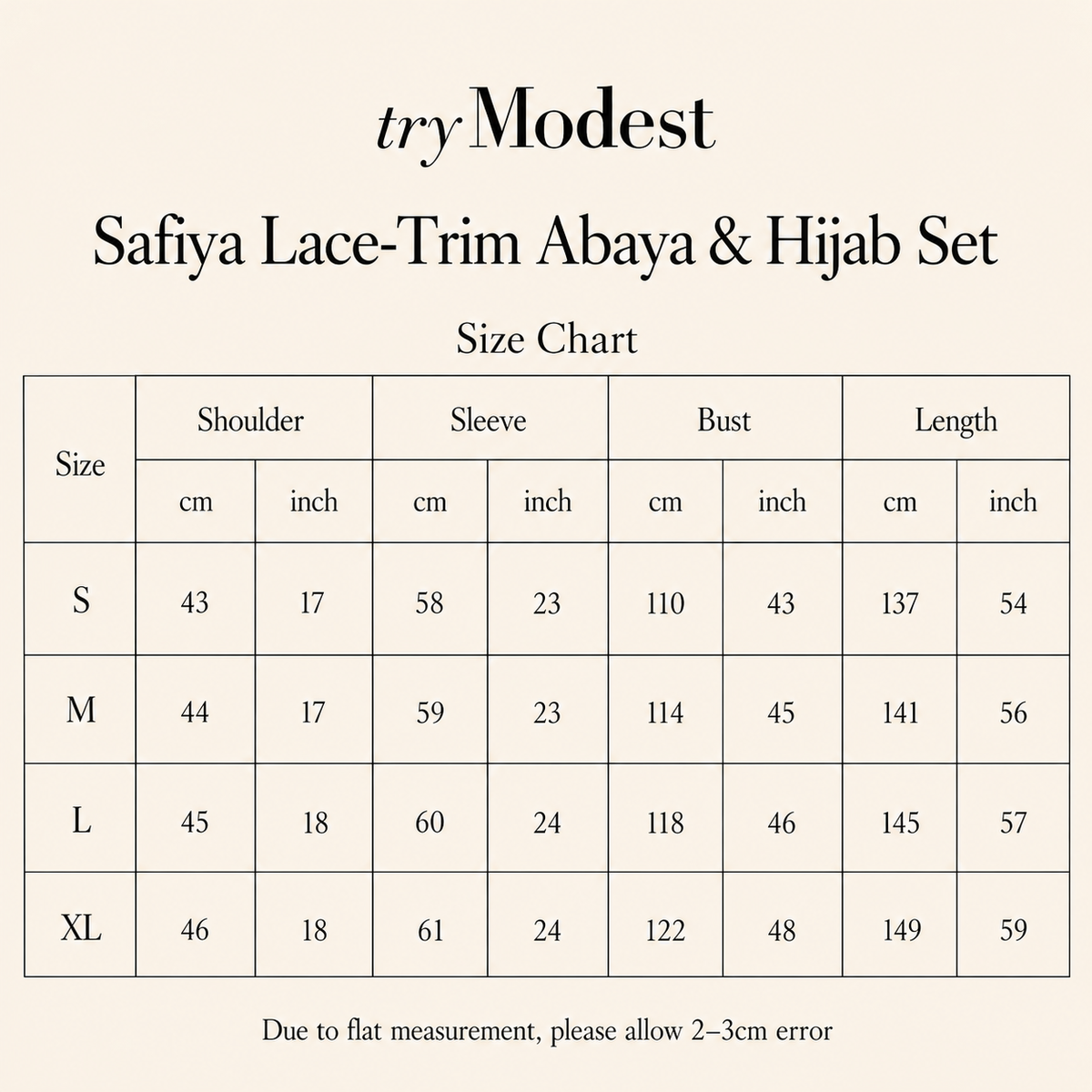 Safiya abaya en hijab-set met kanten afwerking