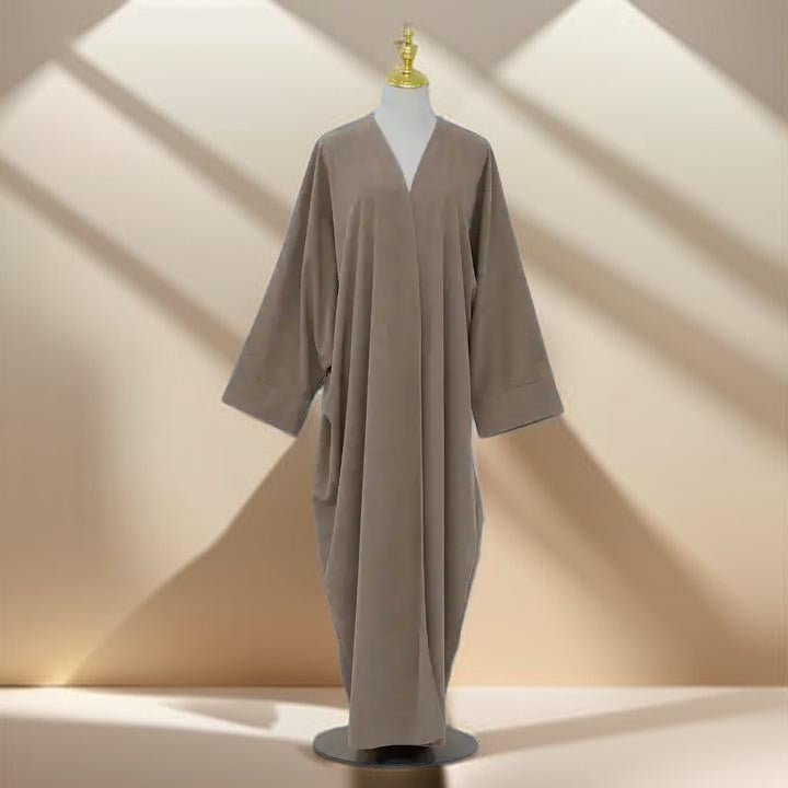 Open Front Corduroy Throw Over Abaya - Try Modest Limited 