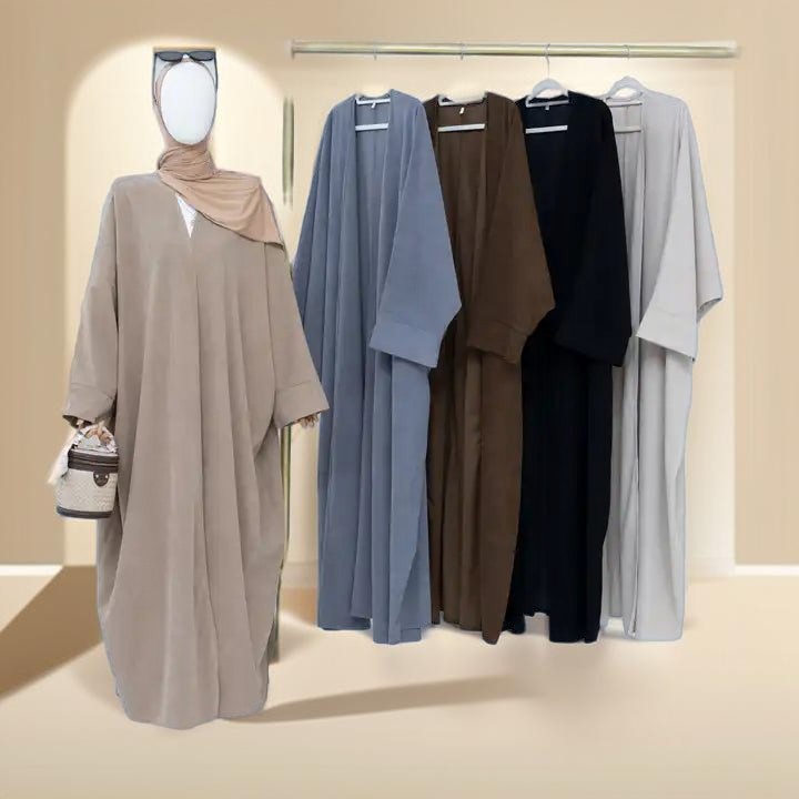 Open Front Corduroy Throw Over Abaya - Try Modest Limited 