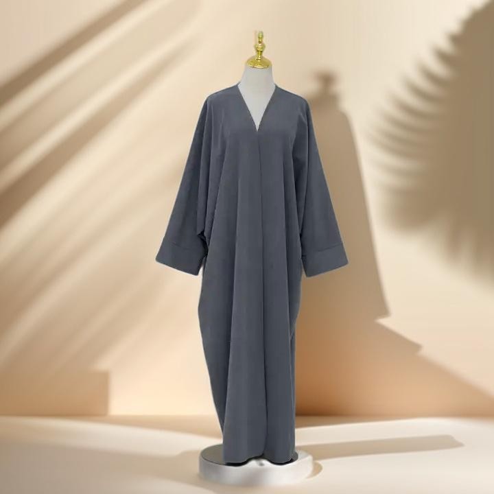 Open Front Corduroy Throw Over Abaya - Try Modest Limited 