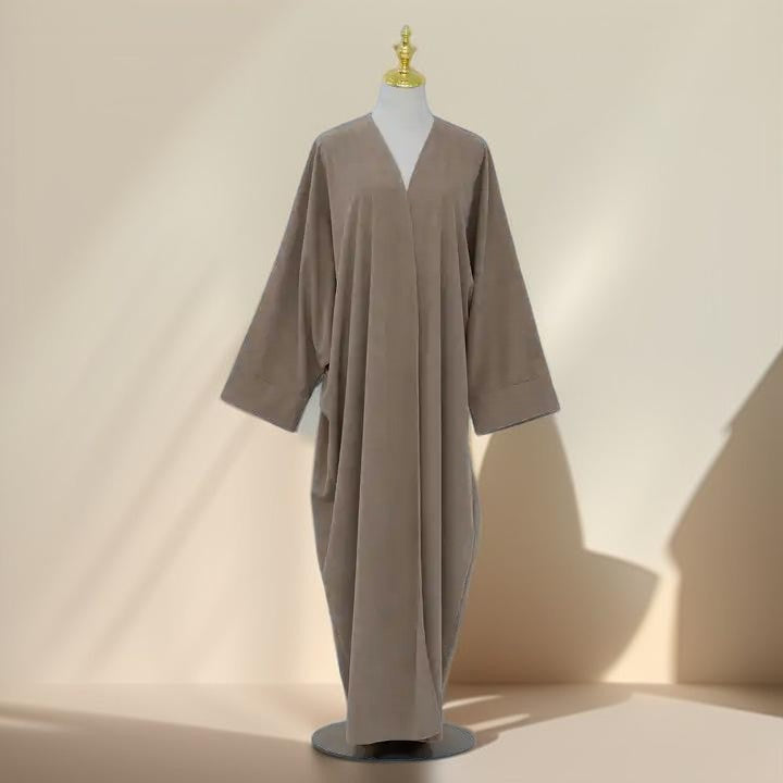 Open Front Corduroy Throw Over Abaya - Try Modest Limited 