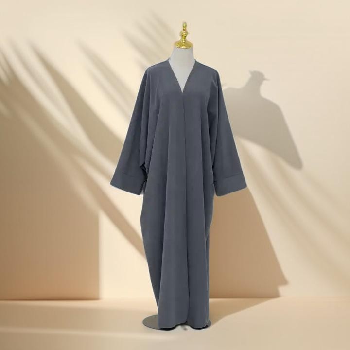 Open Front Corduroy Throw Over Abaya - Try Modest Limited 