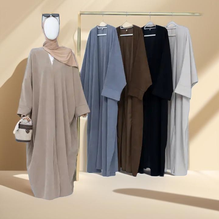 Open Front Corduroy Throw Over Abaya - Try Modest Limited 