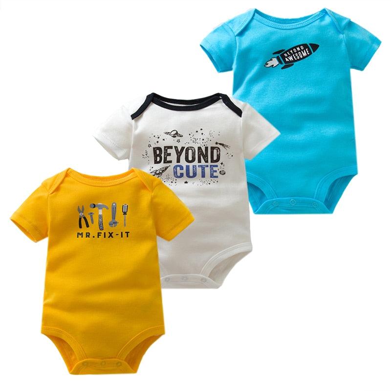 3PCS/Pack Soft Cotton Baby Bodysuit - Try Modest Limited 