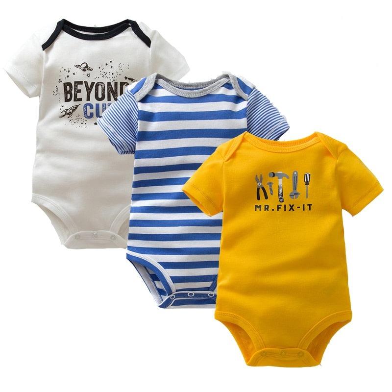 3PCS/Pack Soft Cotton Baby Bodysuit - Try Modest Limited 