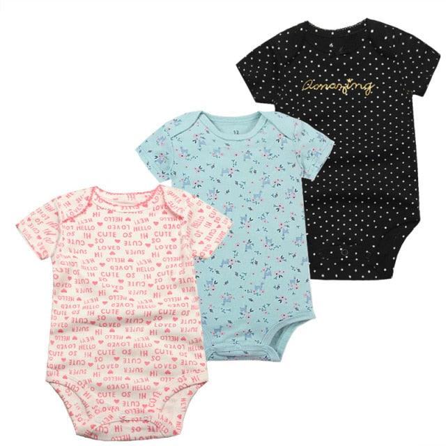 3PCS/Pack Soft Cotton Baby Bodysuit - Try Modest Limited 