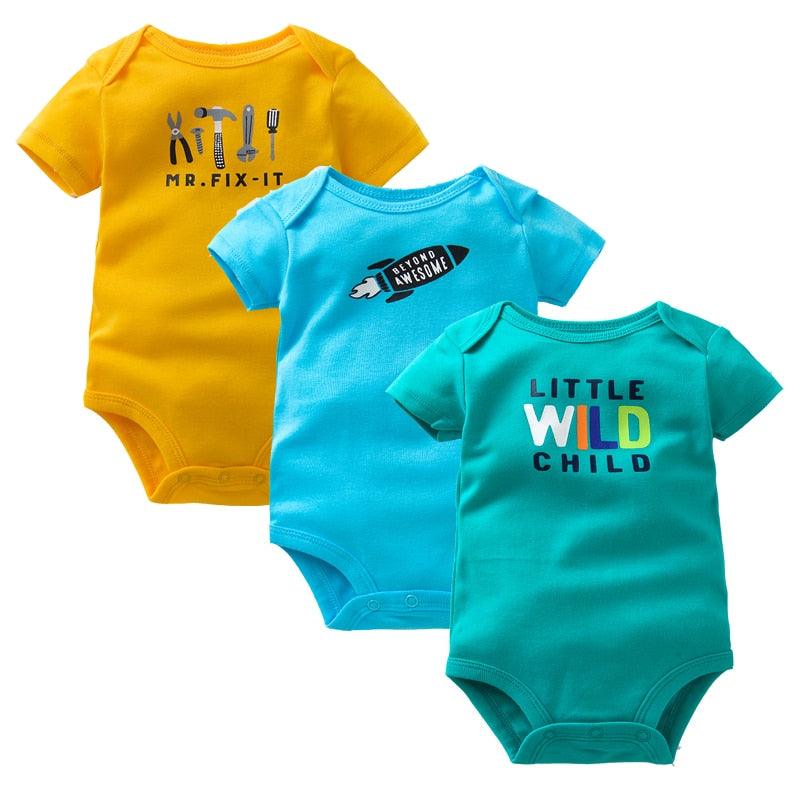 3PCS/Pack Soft Cotton Baby Bodysuit - Try Modest Limited