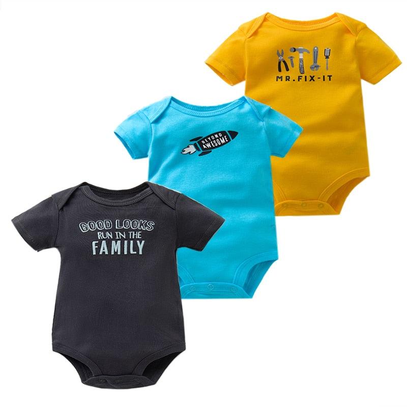 3PCS/Pack Soft Cotton Baby Bodysuit - Try Modest Limited