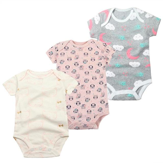 3PCS/Pack Soft Cotton Baby Bodysuit - Try Modest Limited 