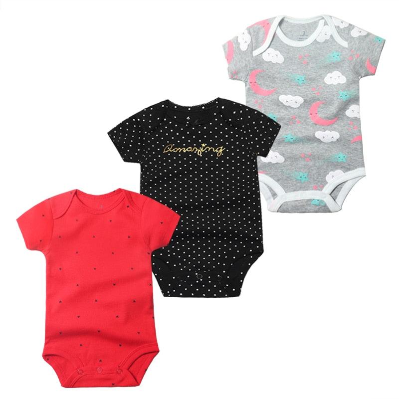 3PCS/Pack Soft Cotton Baby Bodysuit - Try Modest Limited 