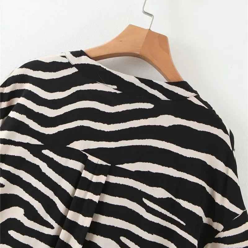Beautiful V Neck black and white striped dress - Try Modest Limited