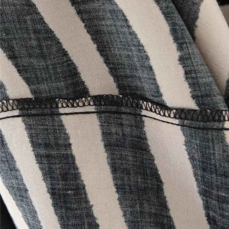 Beautiful V Neck black and white striped dress - Try Modest Limited