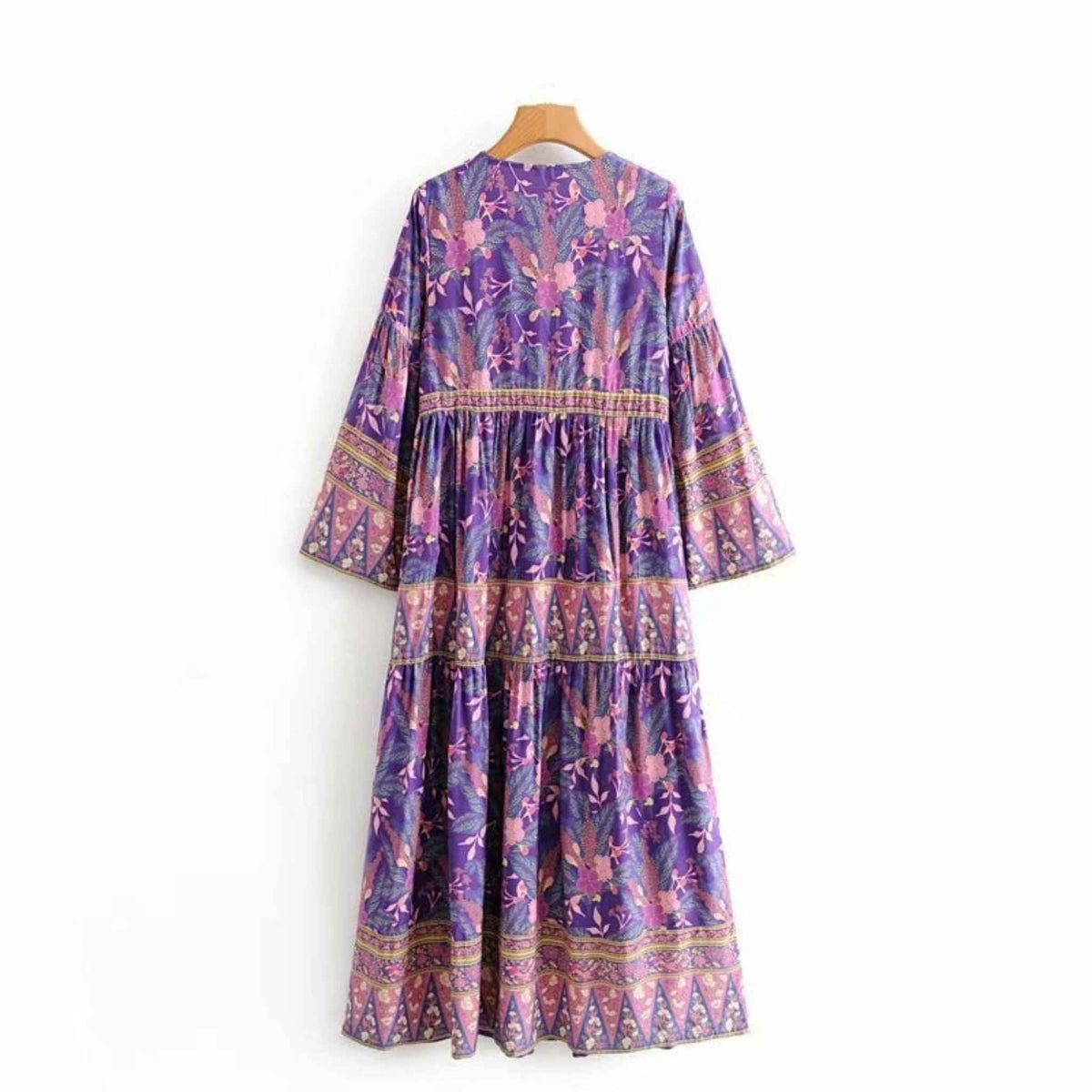 Best Casual Cute Purple flowers long Maxi dress - Try Modest Limited