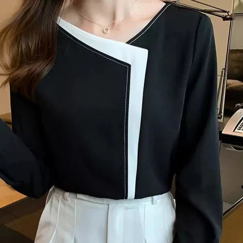 Best Elegant Casual Women's Bold-Long sleeve chiffon blouse - Try Modest Limited