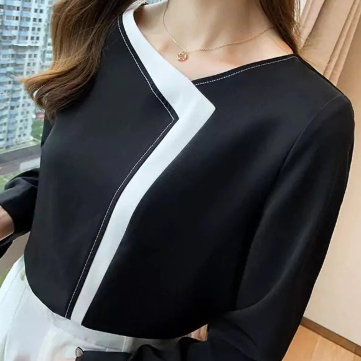 Best Elegant Casual Women's Bold-Long sleeve chiffon blouse - Try Modest Limited