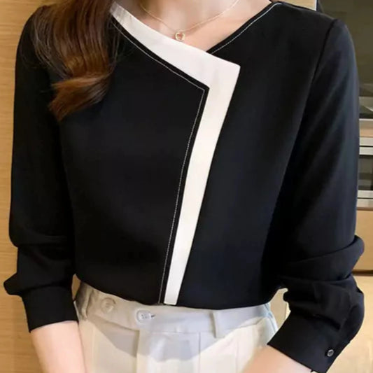 Best Elegant Casual Women's Bold-Long sleeve chiffon blouse - Try Modest Limited 