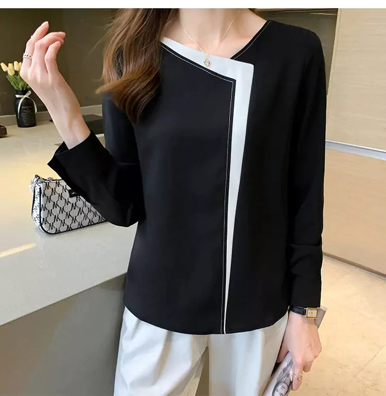 Best Elegant Casual Women's Bold-Long sleeve chiffon blouse - Try Modest Limited