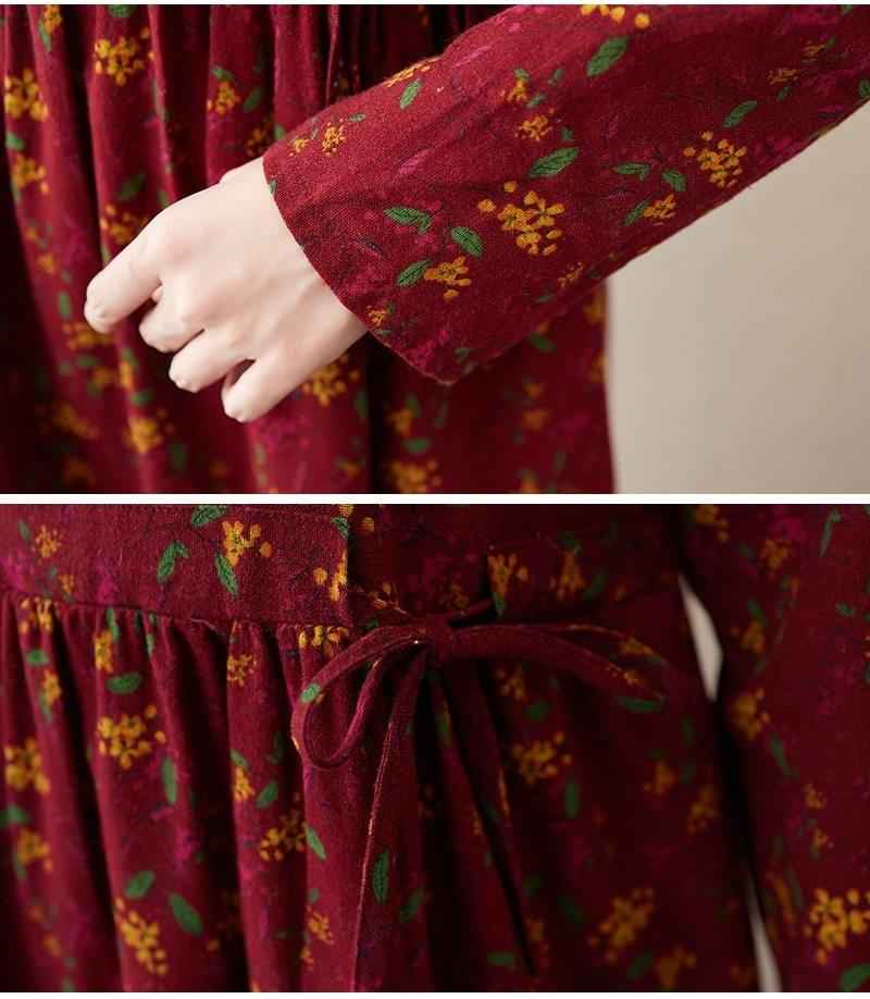 Best Printed A-LINE floral full-sleeve dress for Women - Try Modest Limited