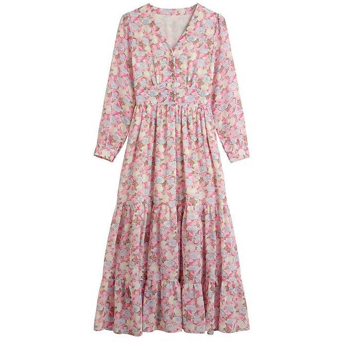 Best Simple Women's Blossom-Pink chiffon maxi dress - Try Modest Limited