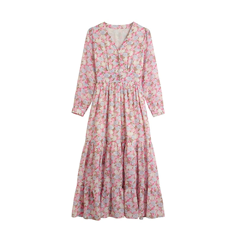 Best Simple Women's Blossom-Pink chiffon maxi dress - Try Modest Limited