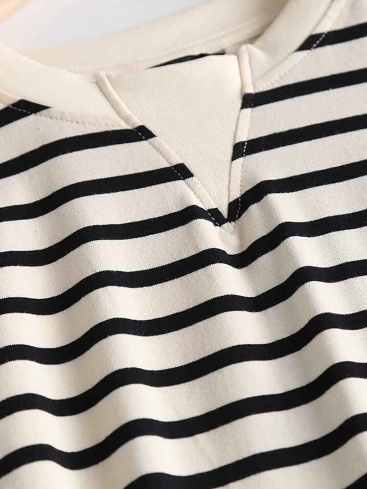 Black and white striped dress with pockets - Try Modest Limited