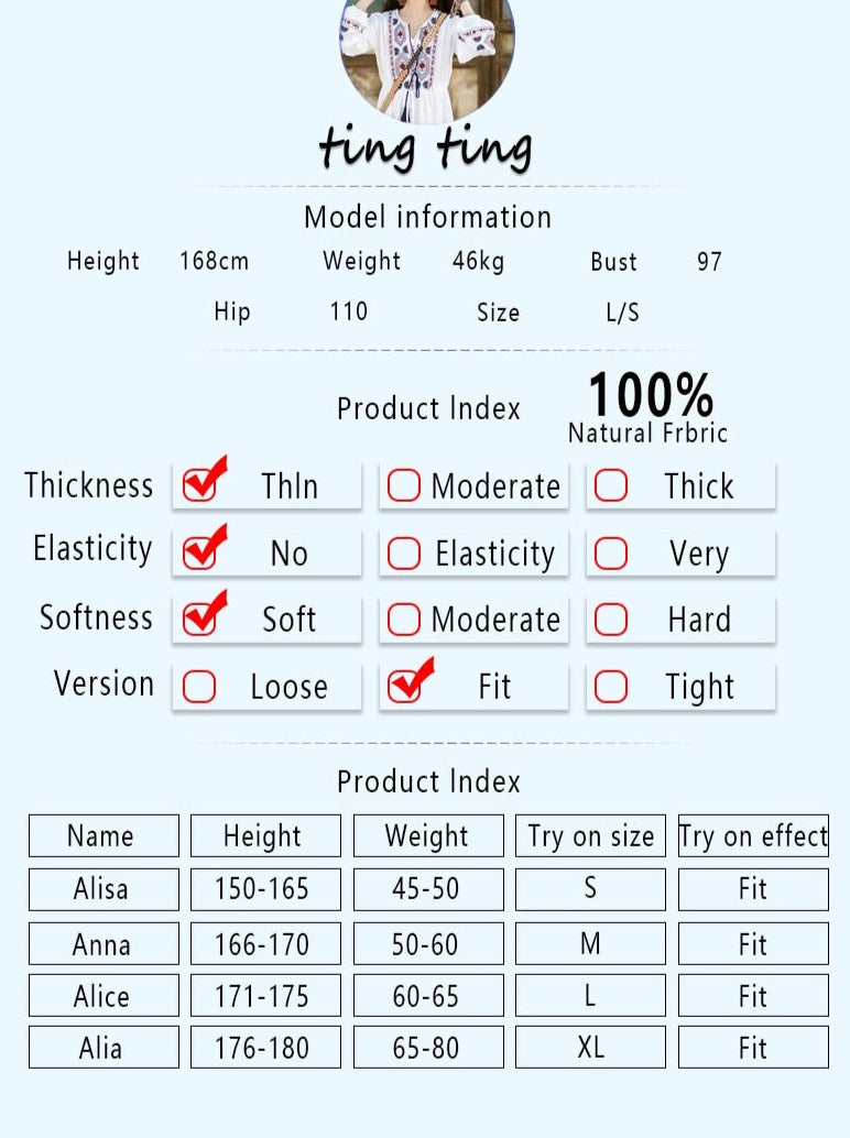 Bohemian style V-Neck Holiday embroidered dresses - Try Modest Limited