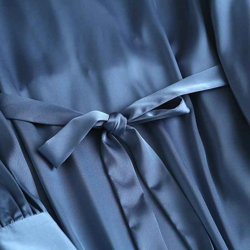 Buy Best Casual Royal Satin V Neck belt style Dress - Try Modest Limited