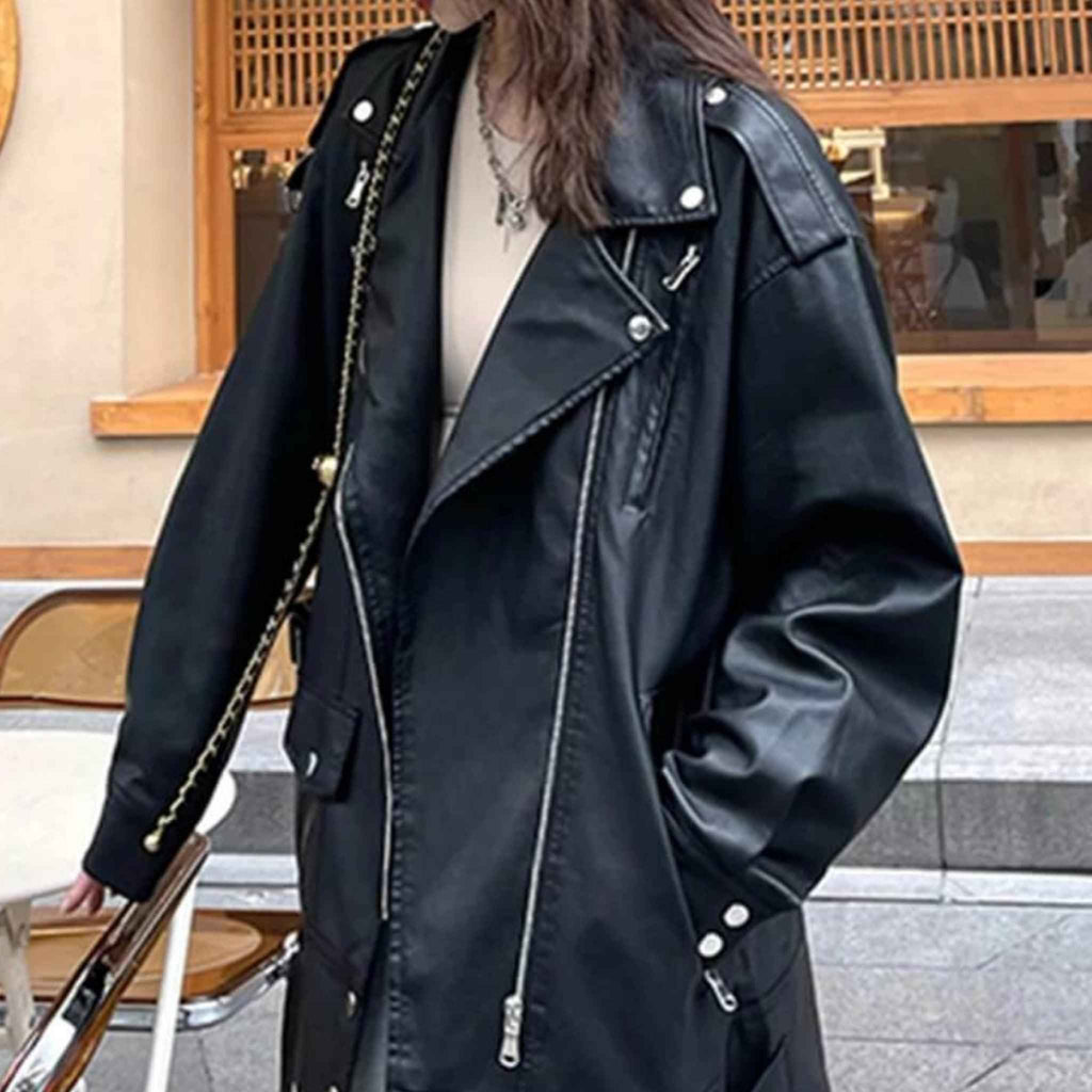Buy Best Elegant Black-Faux leather Jacket - Try Modest Limited