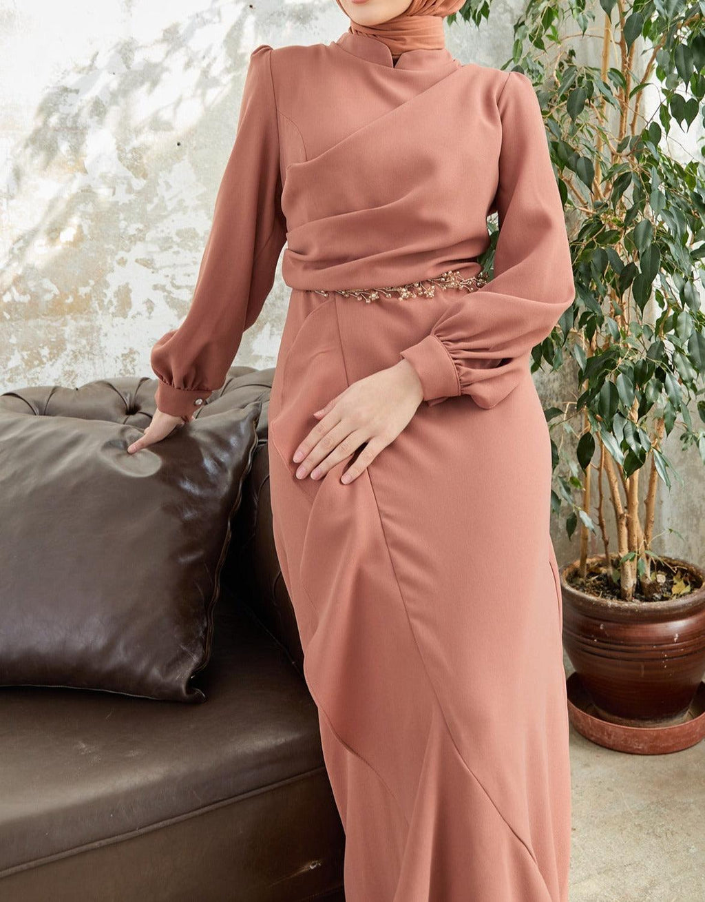camel evening dress TURN AROUND TWIST OUT MIDI | CAMEL | Third Form | Night Out & Formal Dresses THIRD FORM