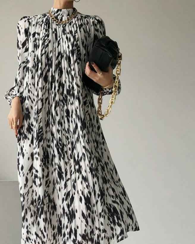 Casual Stylish-Full Sleeve Printed pattern Women dress - Try Modest Limited