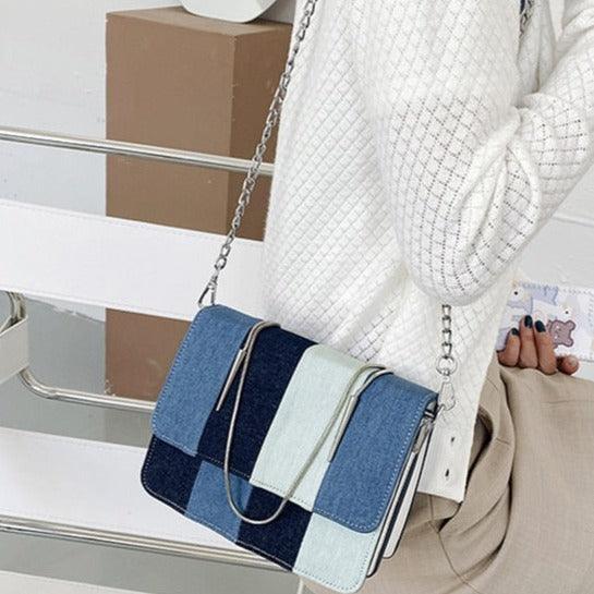 Casual flap denim Patchwork crossbody/handbag - Try Modest Limited