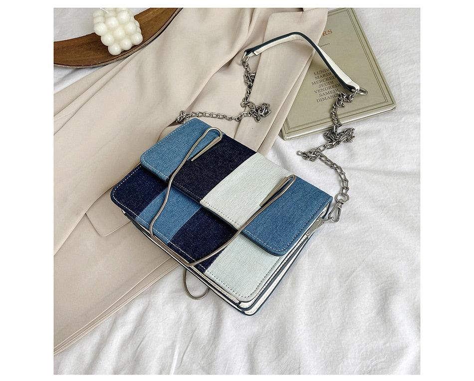 Casual flap denim Patchwork crossbody/handbag - Try Modest Limited 