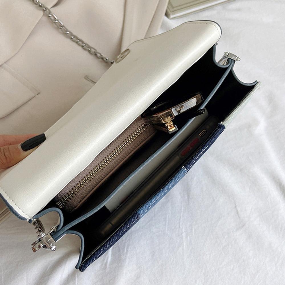 Casual flap denim Patchwork crossbody/handbag - Try Modest Limited