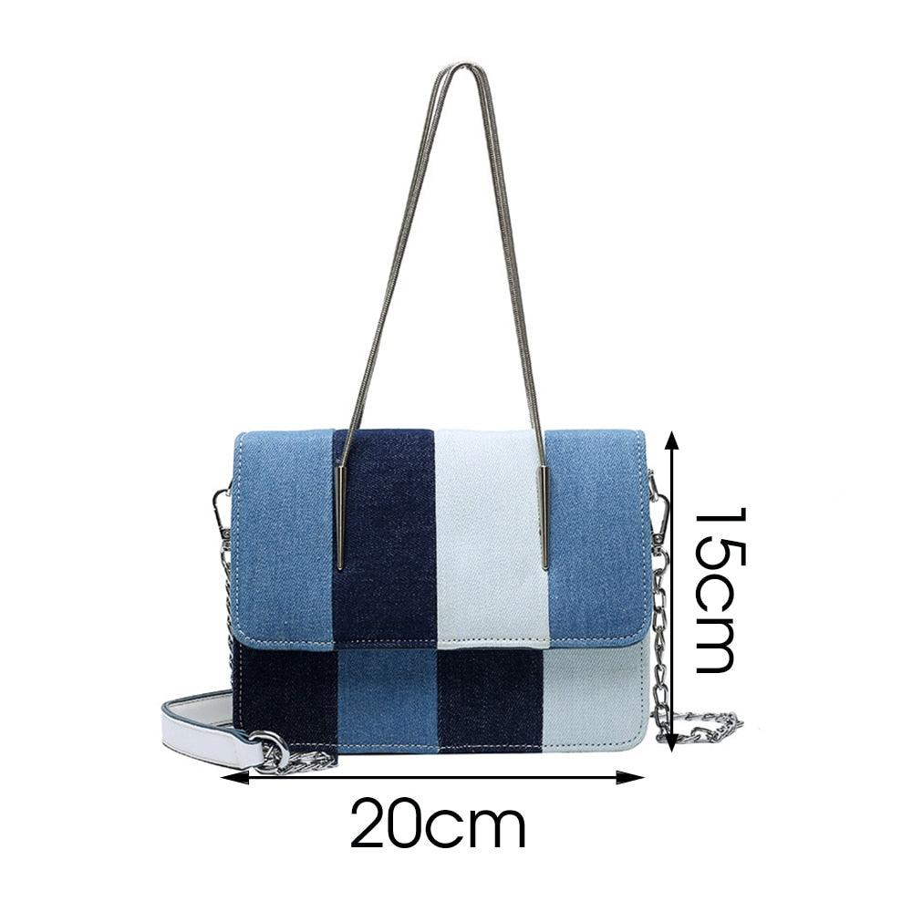 Casual flap denim Patchwork crossbody/handbag - Try Modest Limited