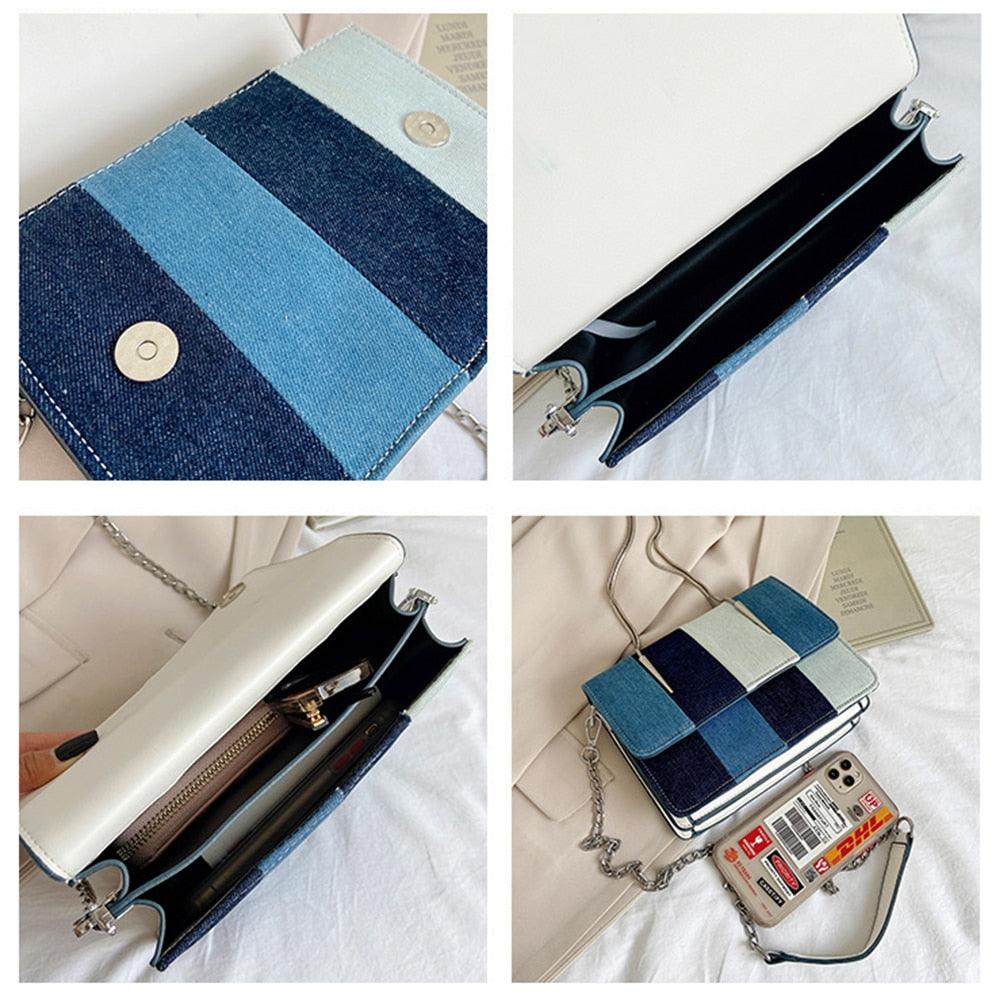 Casual flap denim Patchwork crossbody/handbag - Try Modest Limited