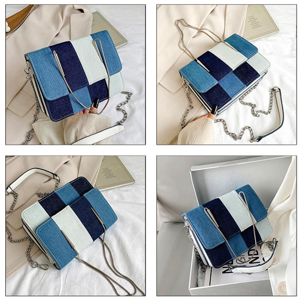 Casual flap denim Patchwork crossbody/handbag - Try Modest Limited 