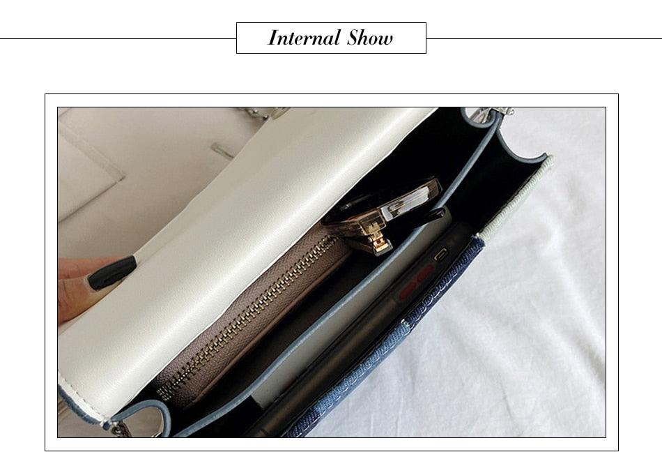 Casual flap denim Patchwork crossbody/handbag - Try Modest Limited