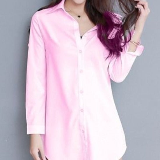 Casual style Women's solid long sleeves shirt/blouse for women - Try Modest Limited 