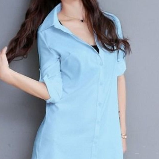 Casual style Women's solid long sleeves shirt/blouse for women - Try Modest Limited