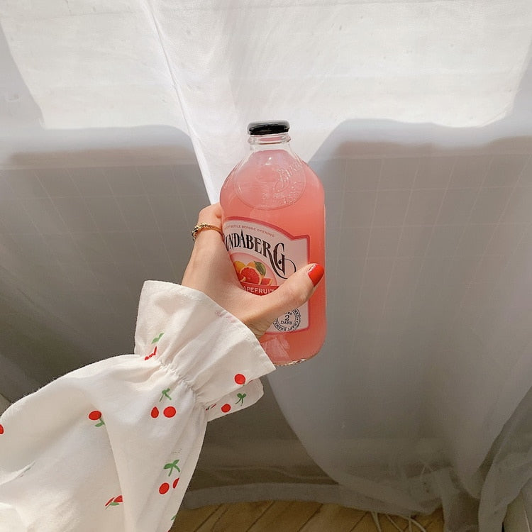 Cherry white cotton Sleepwear Korean Dress - Try Modest Limited