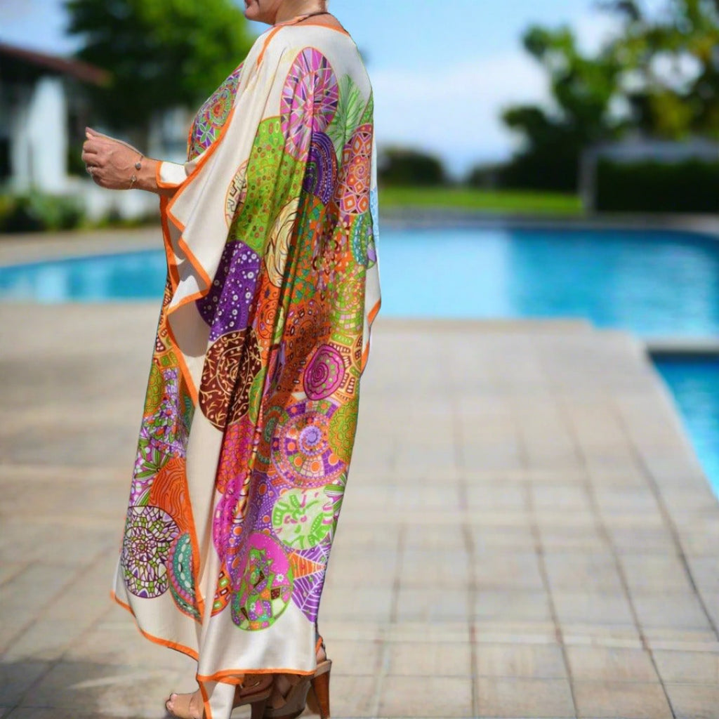 Colorful bohemian batsleeve beach dress - Try Modest Limited